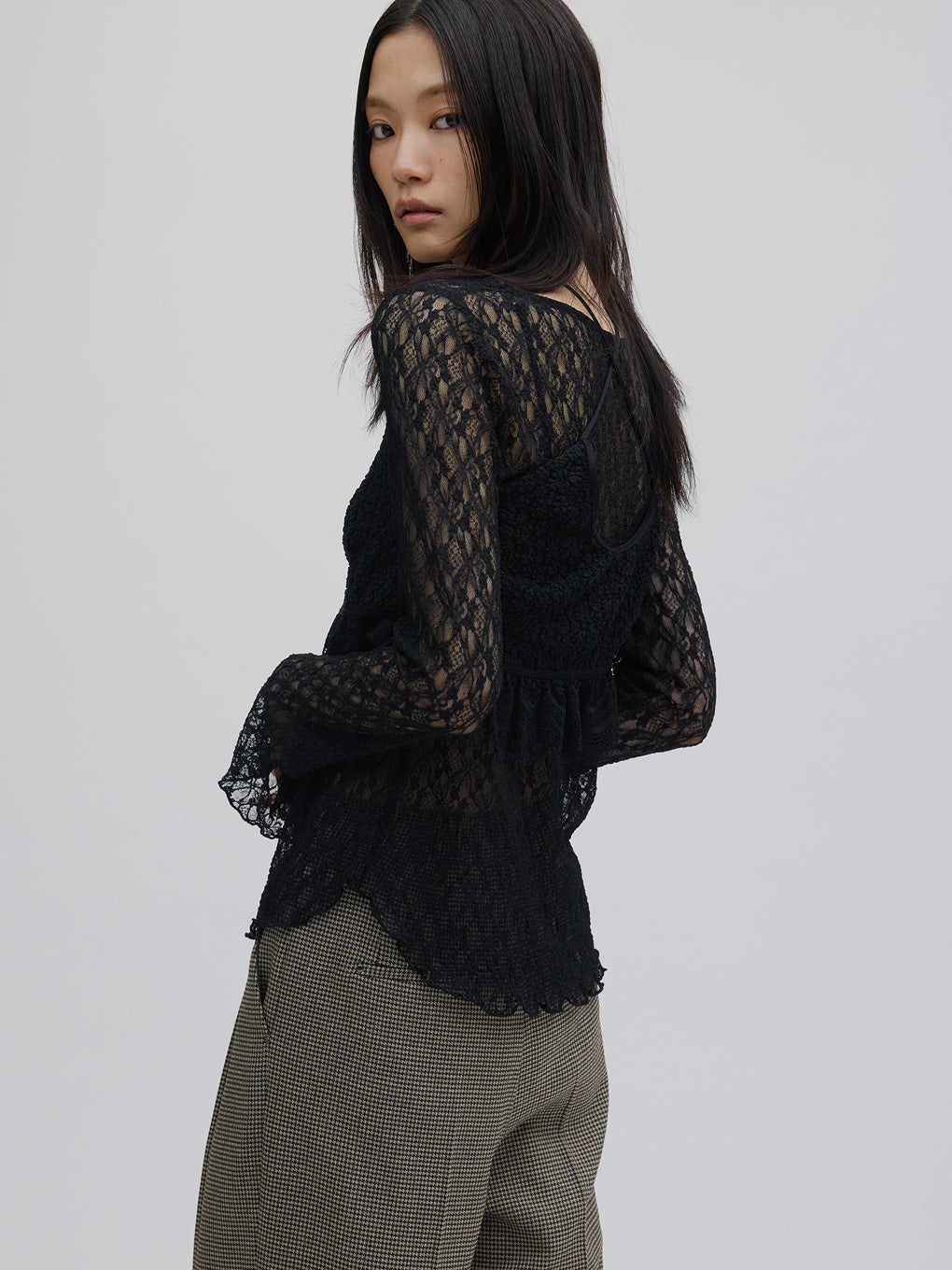 CUT LACE BUSTIER SET TOP