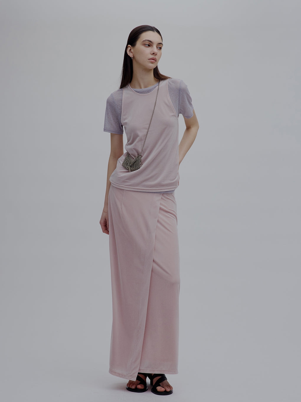 MEDI SHEER VELOUR WRAP LIKE SKIRT