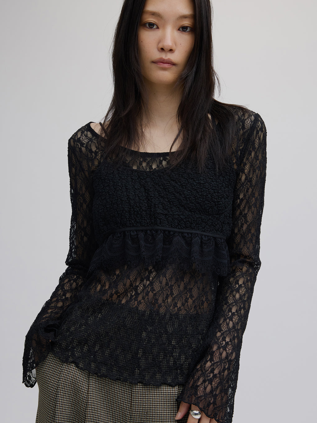 CUT LACE BUSTIER SET TOP