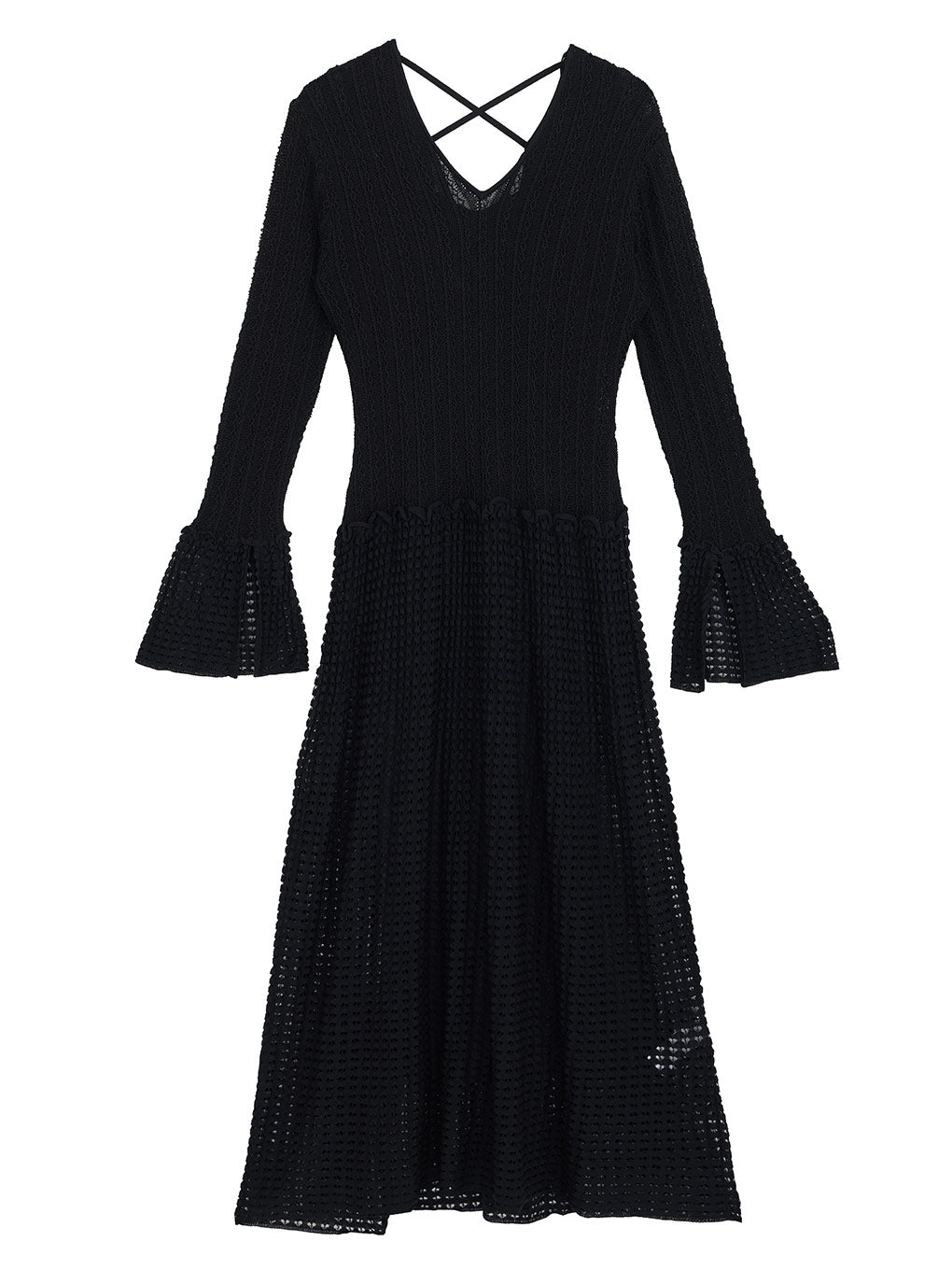 LADY CROCHET KNIT DRESS