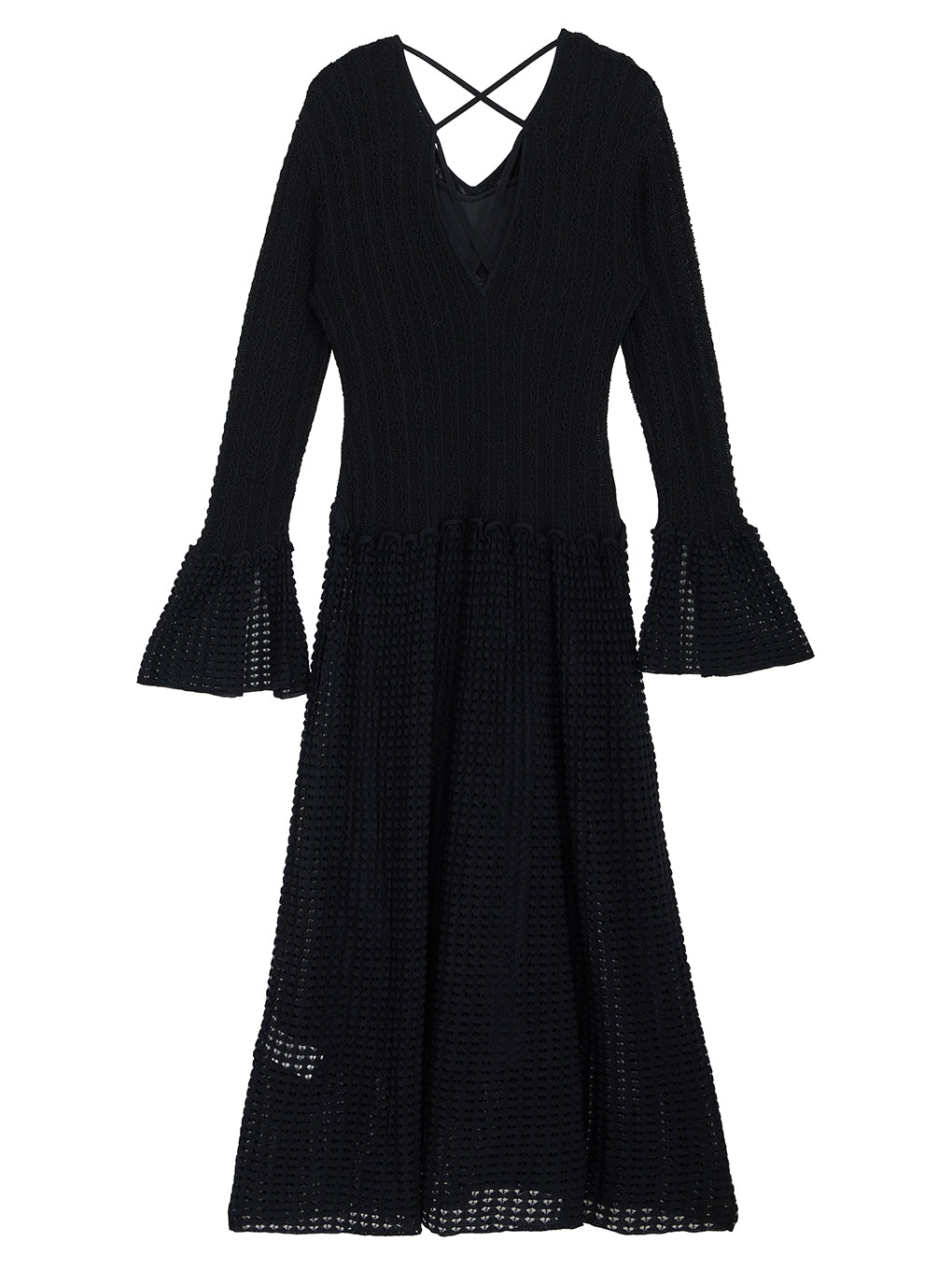 LADY CROCHET KNIT DRESS