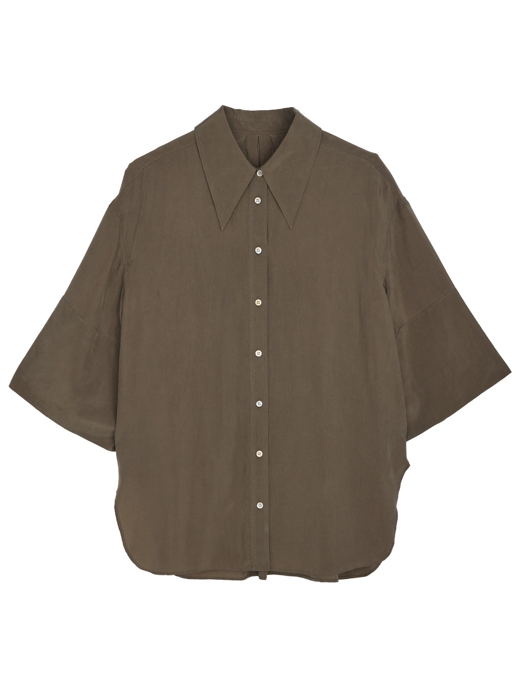 WIDE CUFFS SLEEVE CUPRO BLOUSE