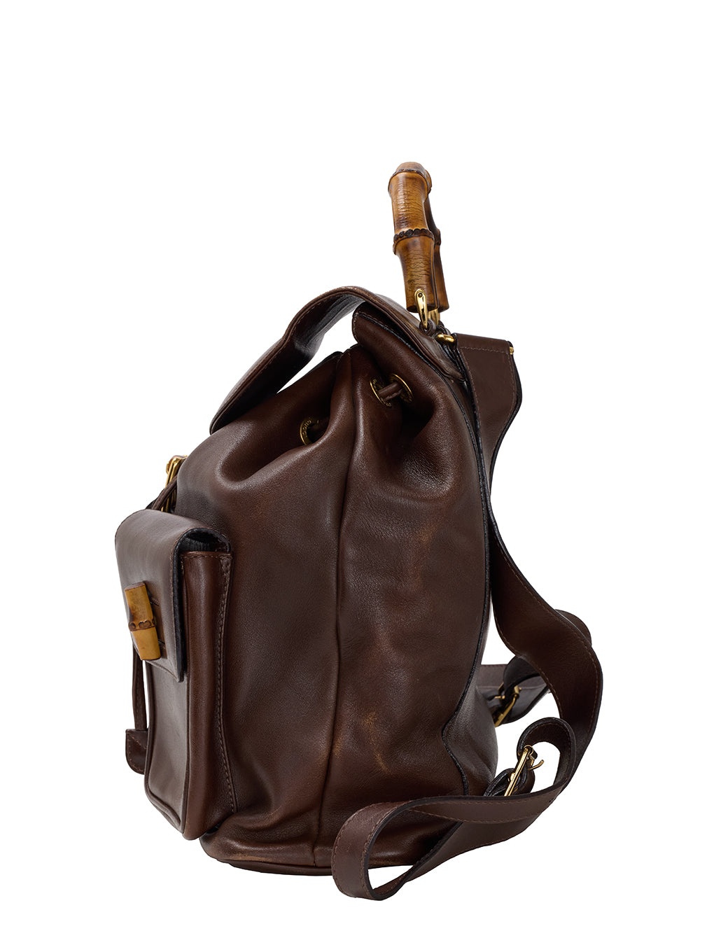 GUCCI バンブーターンロックレザーリュックサック