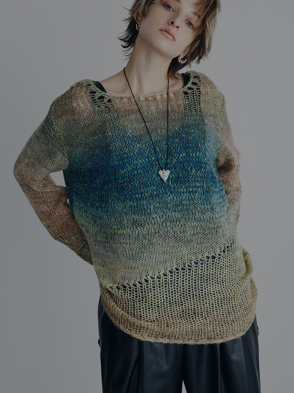 Ameri（アメリ）の「LOOSE GRUNGE KNIT TOP（ニット/セーター