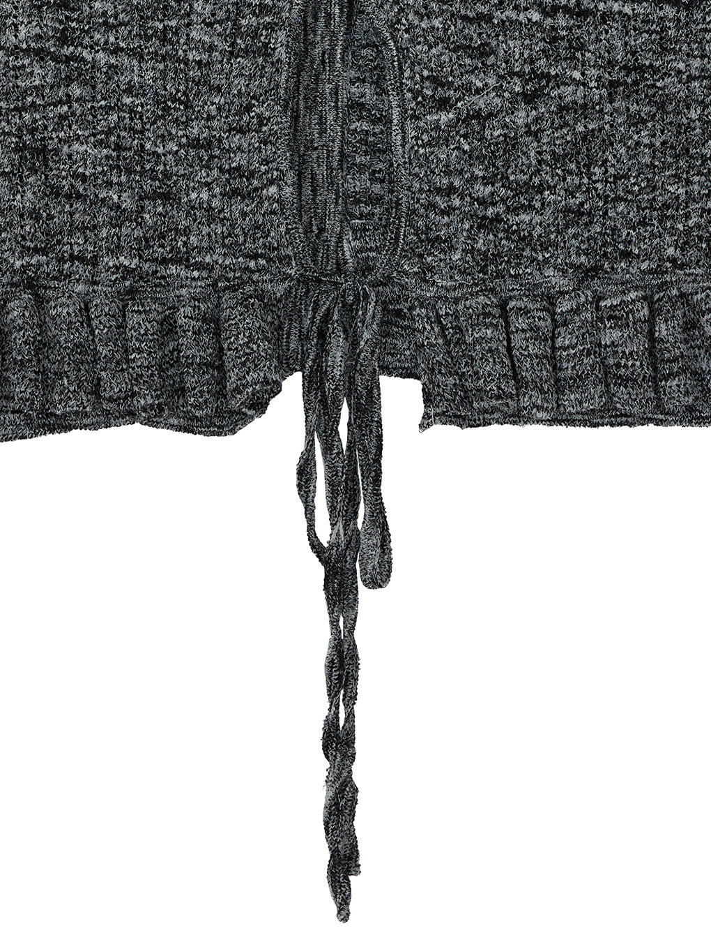 MEDI FRILL BACK RIBBON KNIT TOP