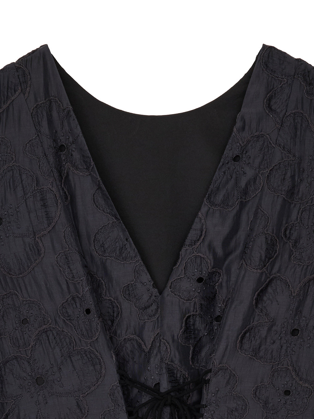 MEDI EMBROIDERY BACK LACE UP DRESS