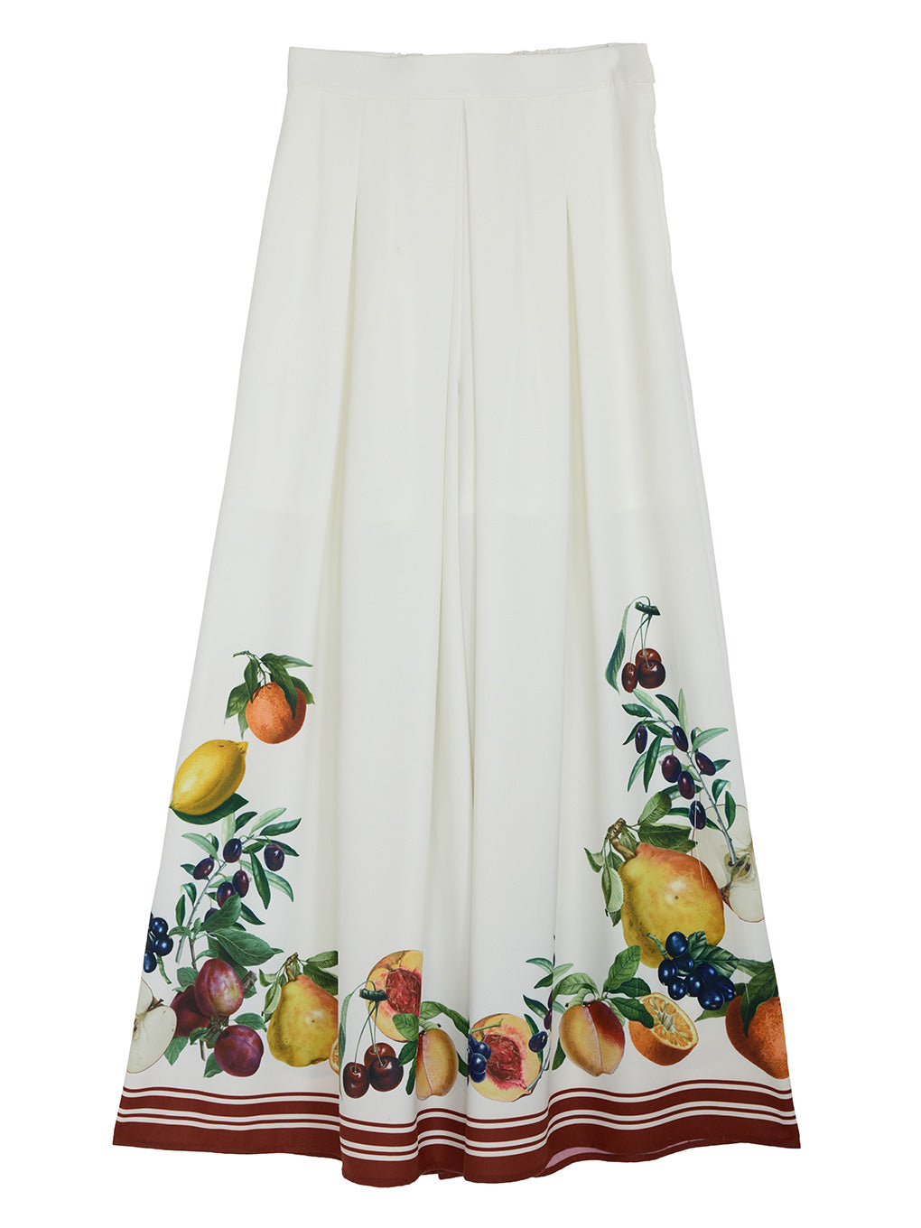 MEDI FRUIT SCARF PATTERN TUCK PANTS