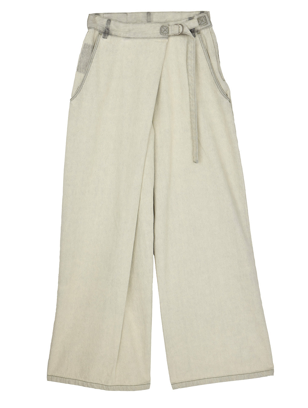 WRAP DENIM WIDE PANTS