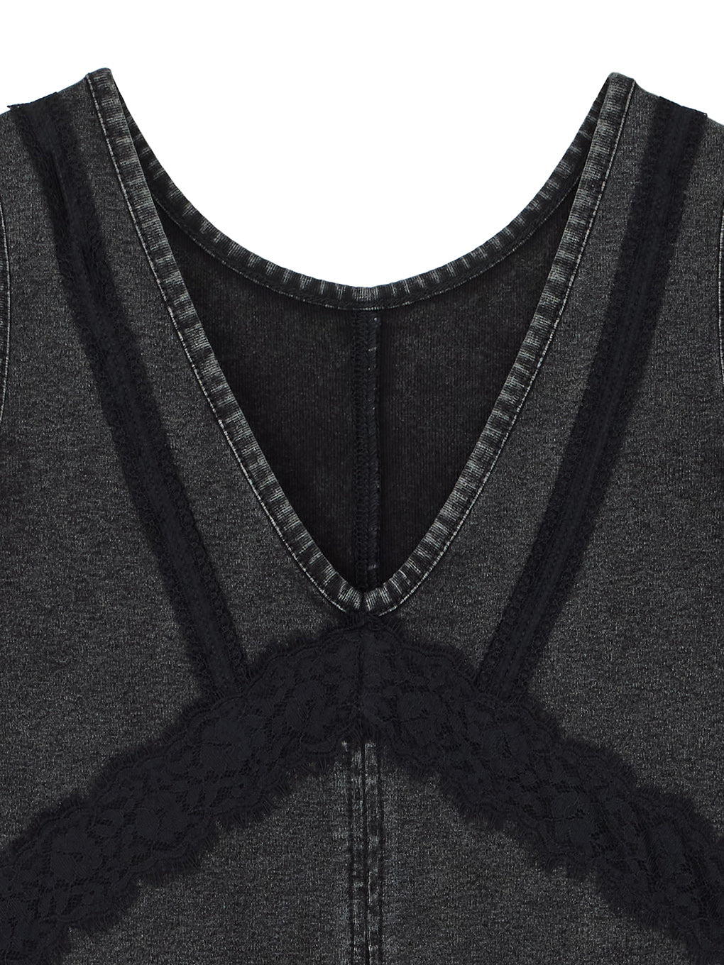 MEDI 2WAY DENIM LIKE LACE DOCKING DRESS