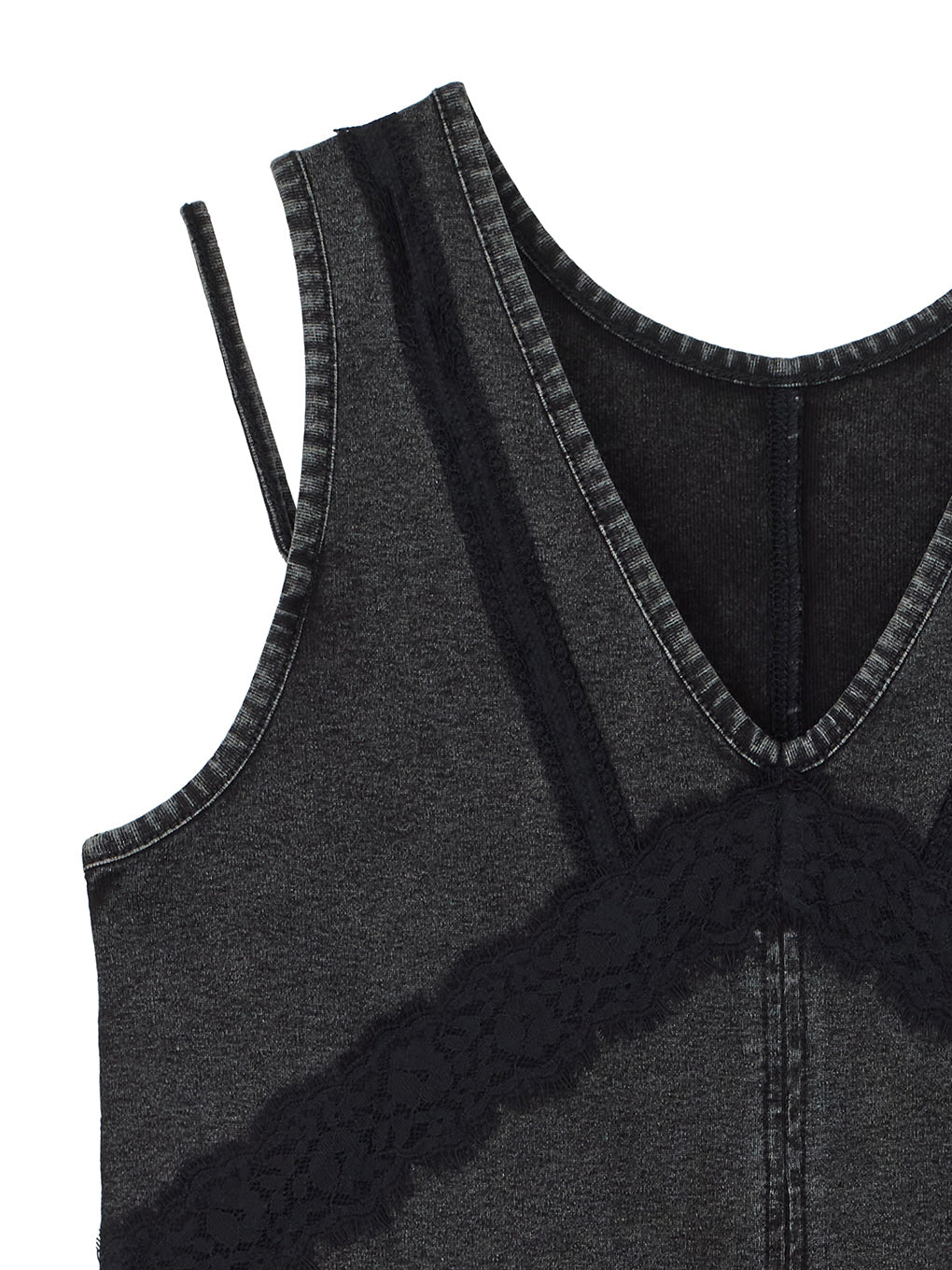 MEDI 2WAY DENIM LIKE LACE DOCKING DRESS