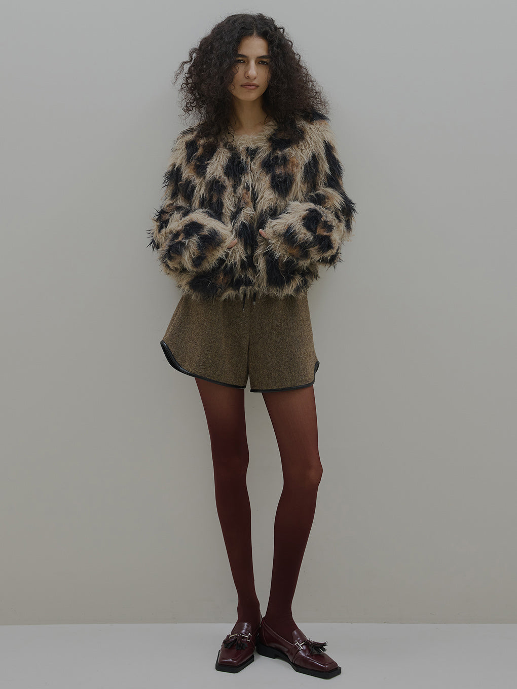 ANIMAL SHAGGY KNIT CARDIGAN