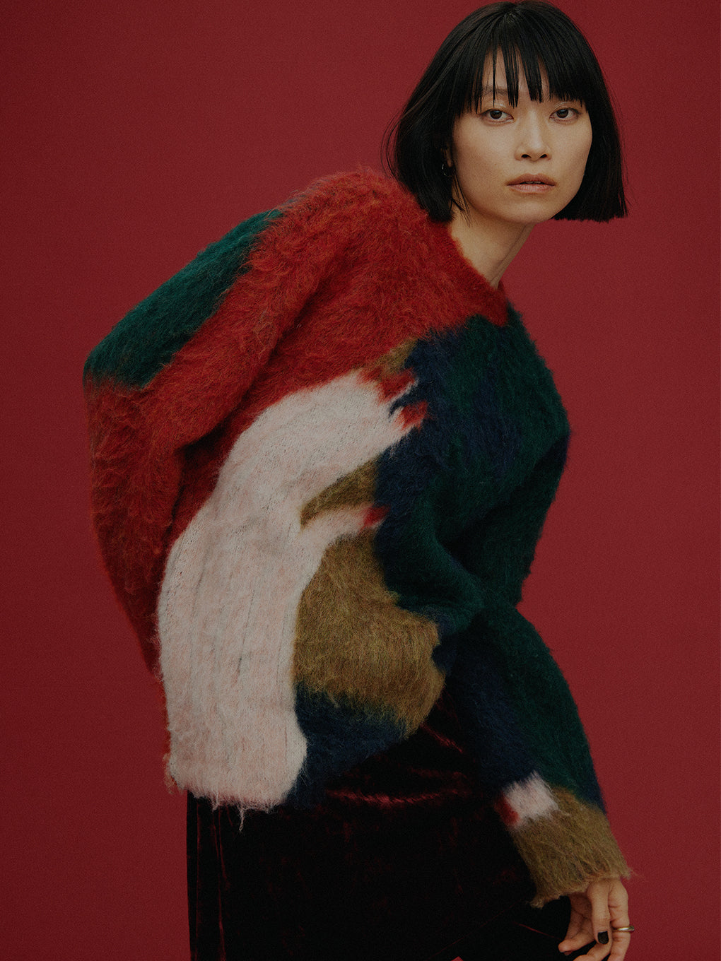 【公式】アクセサリーの激安通販 FACE FUNNY LITTLE SHAGGY TOP KNIT トップス