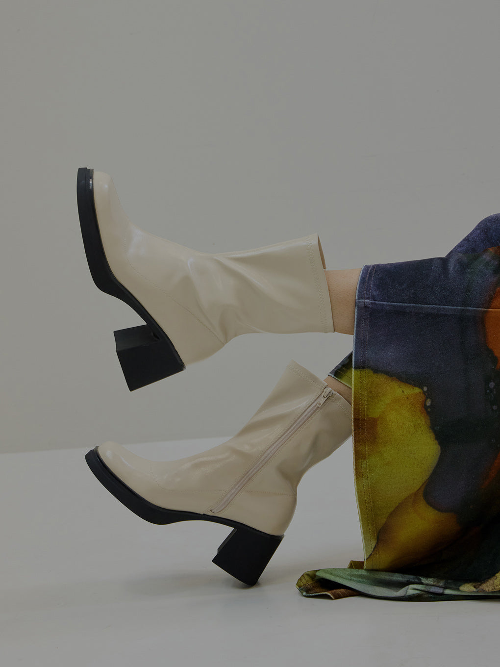 SYNTHETIC LEATHER PLATFORM BOOTS