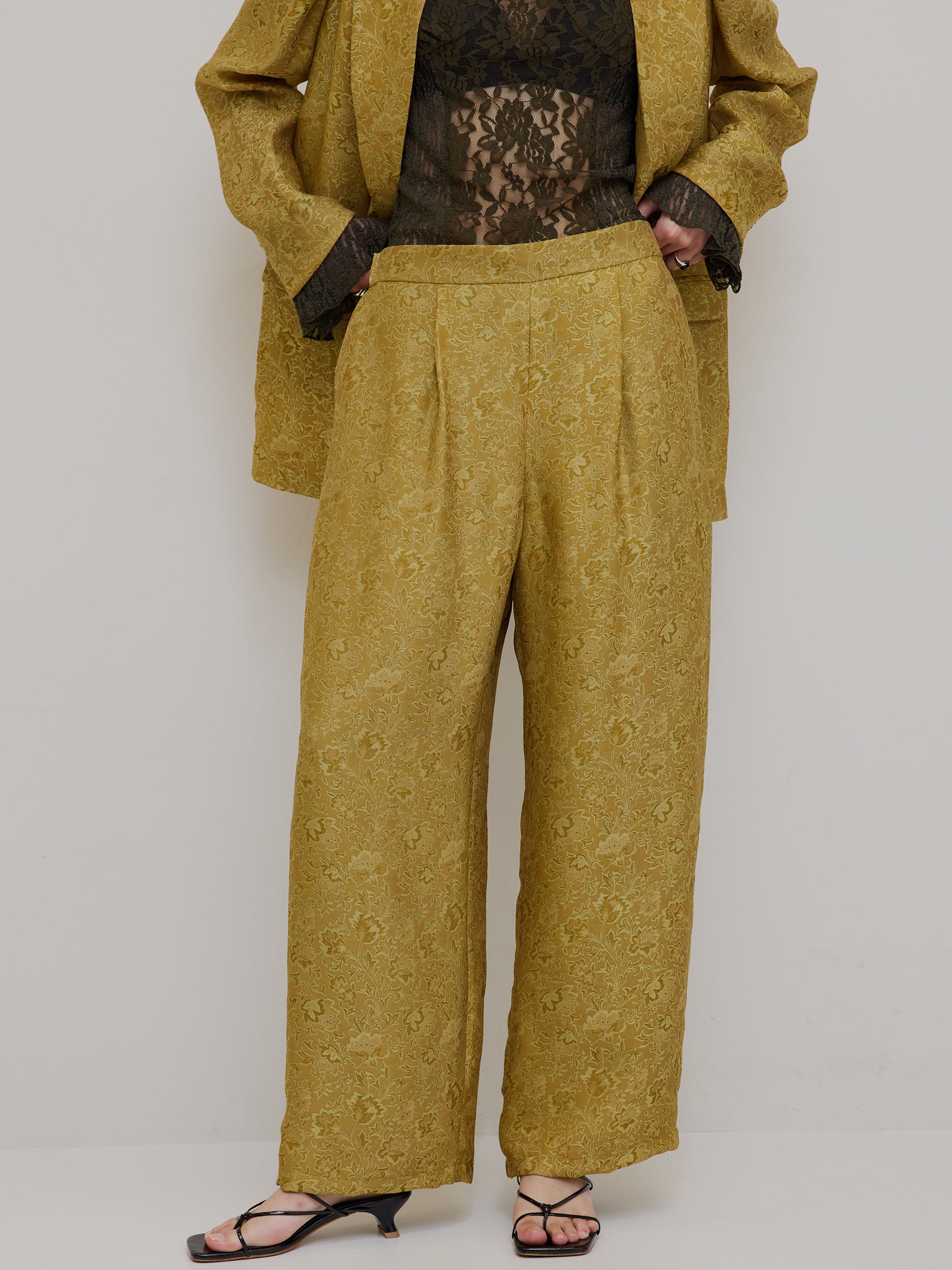 MEDI LILY JACQUARD STRAIGHT PANTS