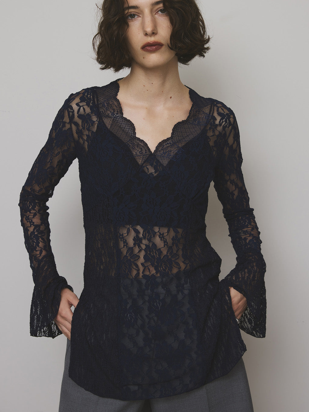 COMBINATION LACE TOP