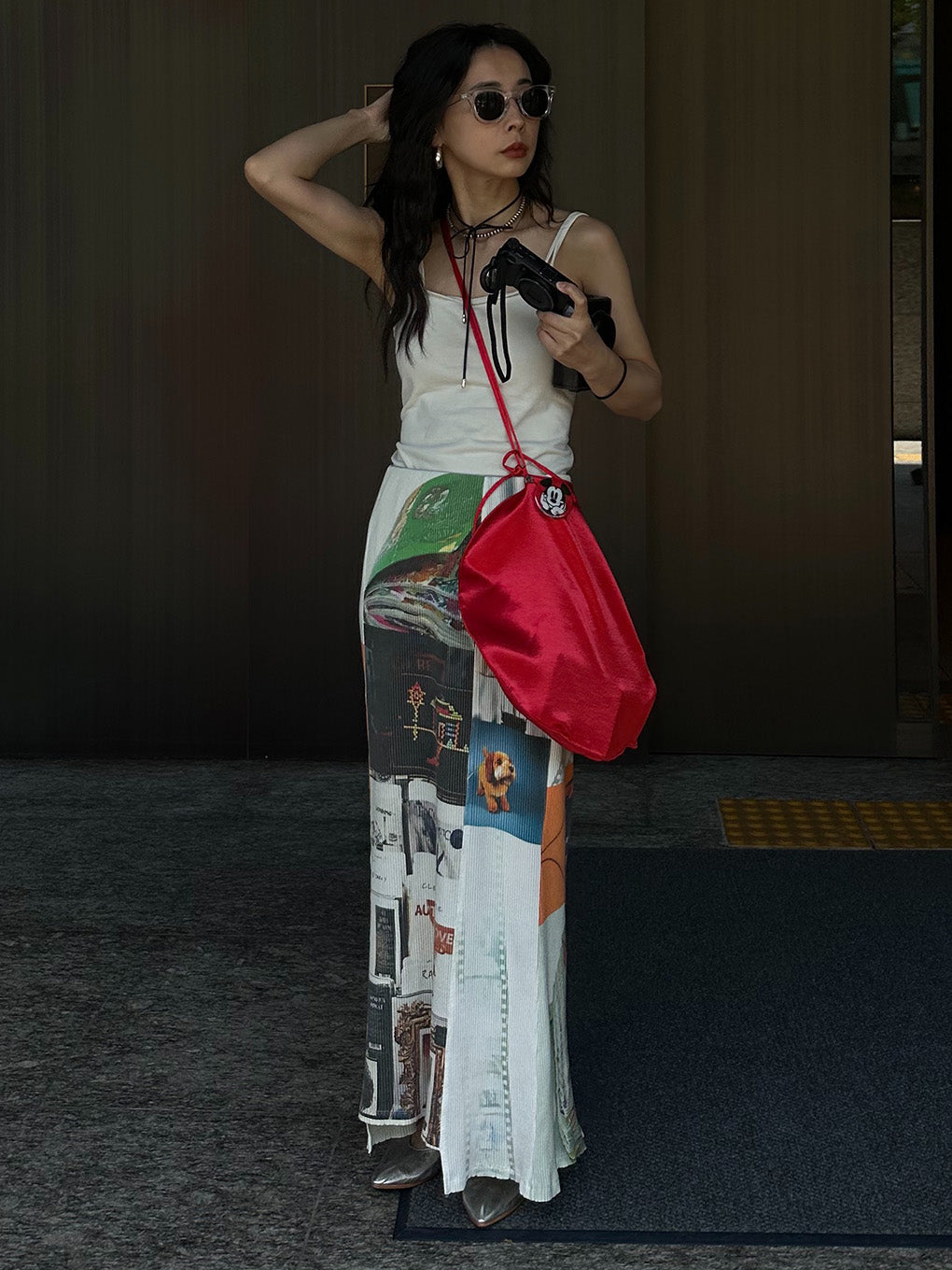 EMOTIONAL COLLAGE RIB SKIRT