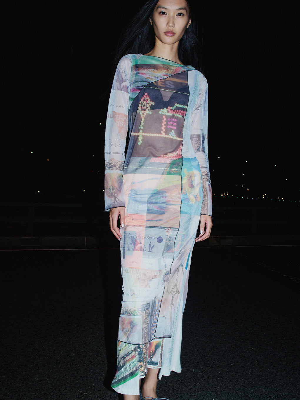 2WAY EMOTIONAL COLLAGE SHEER TOP