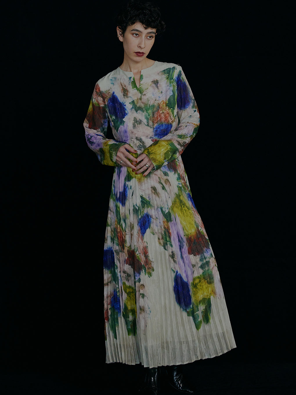 UND TEXTURE ART FLOWER DRESS 