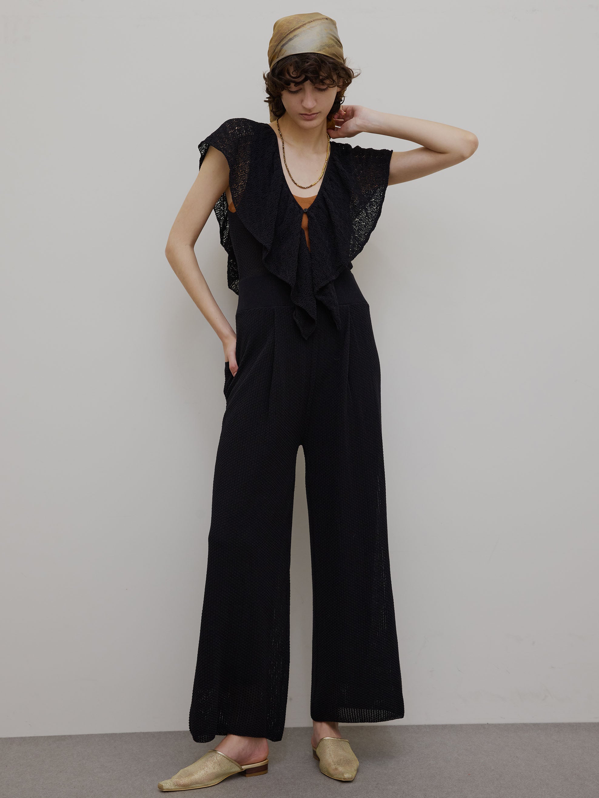 MEDI RUFFLE KNIT ROMPERS