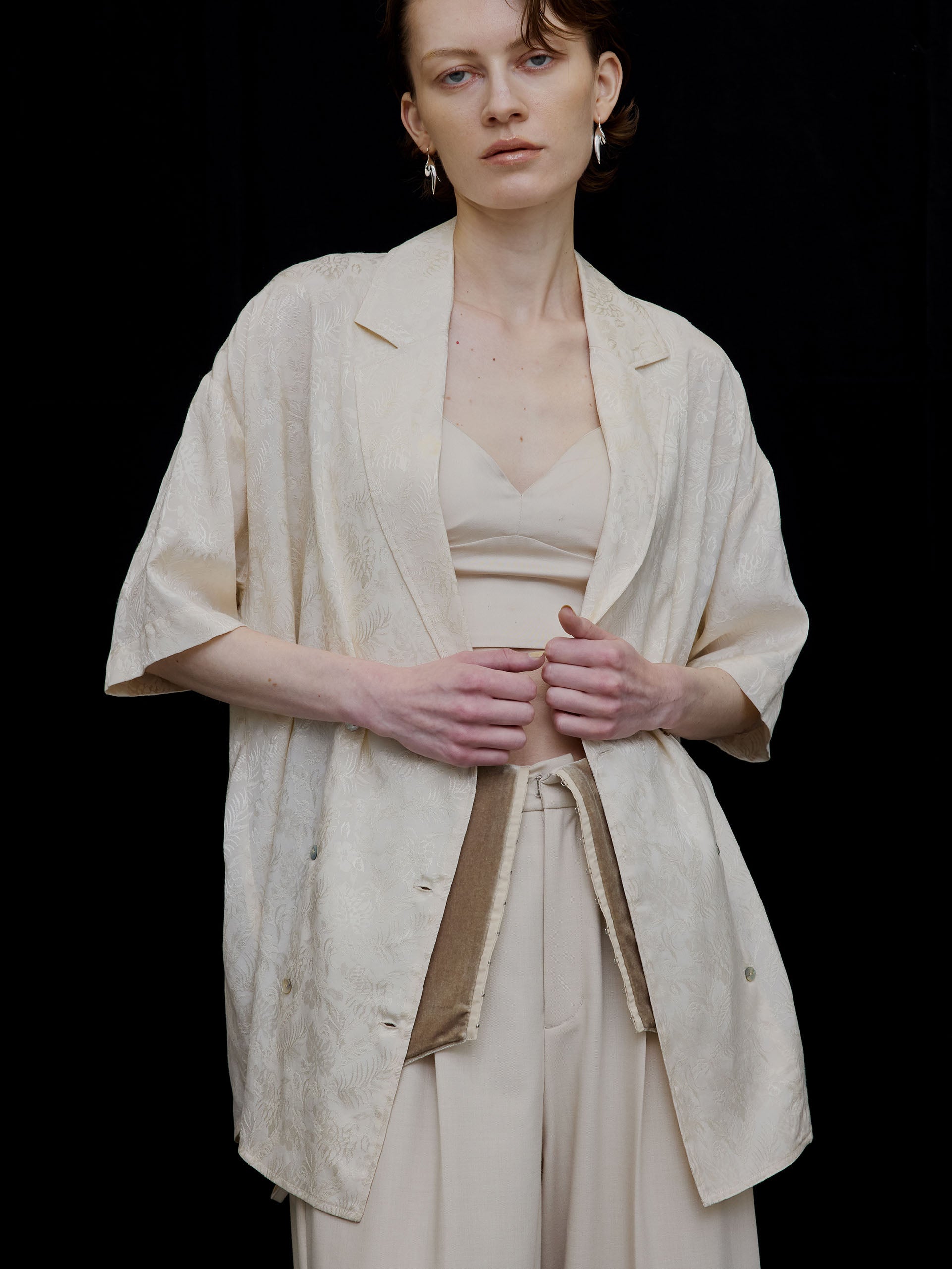 SUMMER JACQUARD OVER SHIRT JACKET