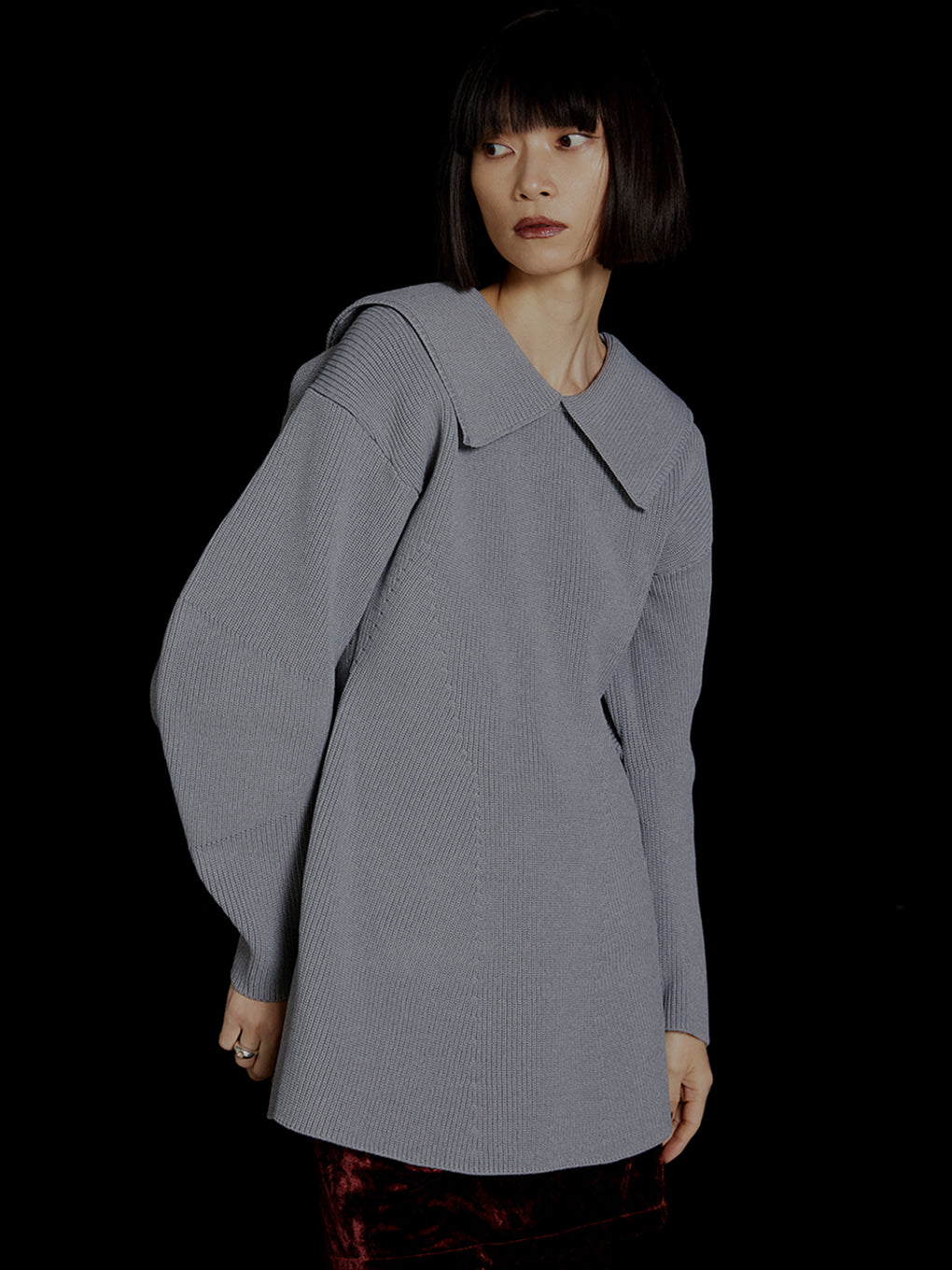 SAILOR COLLAR DETAIL KNIT TOP 