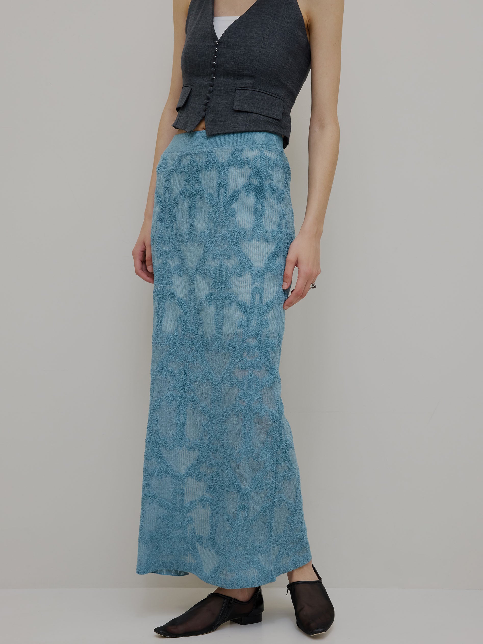DAMASK KNIT JACQUARD SKIRT