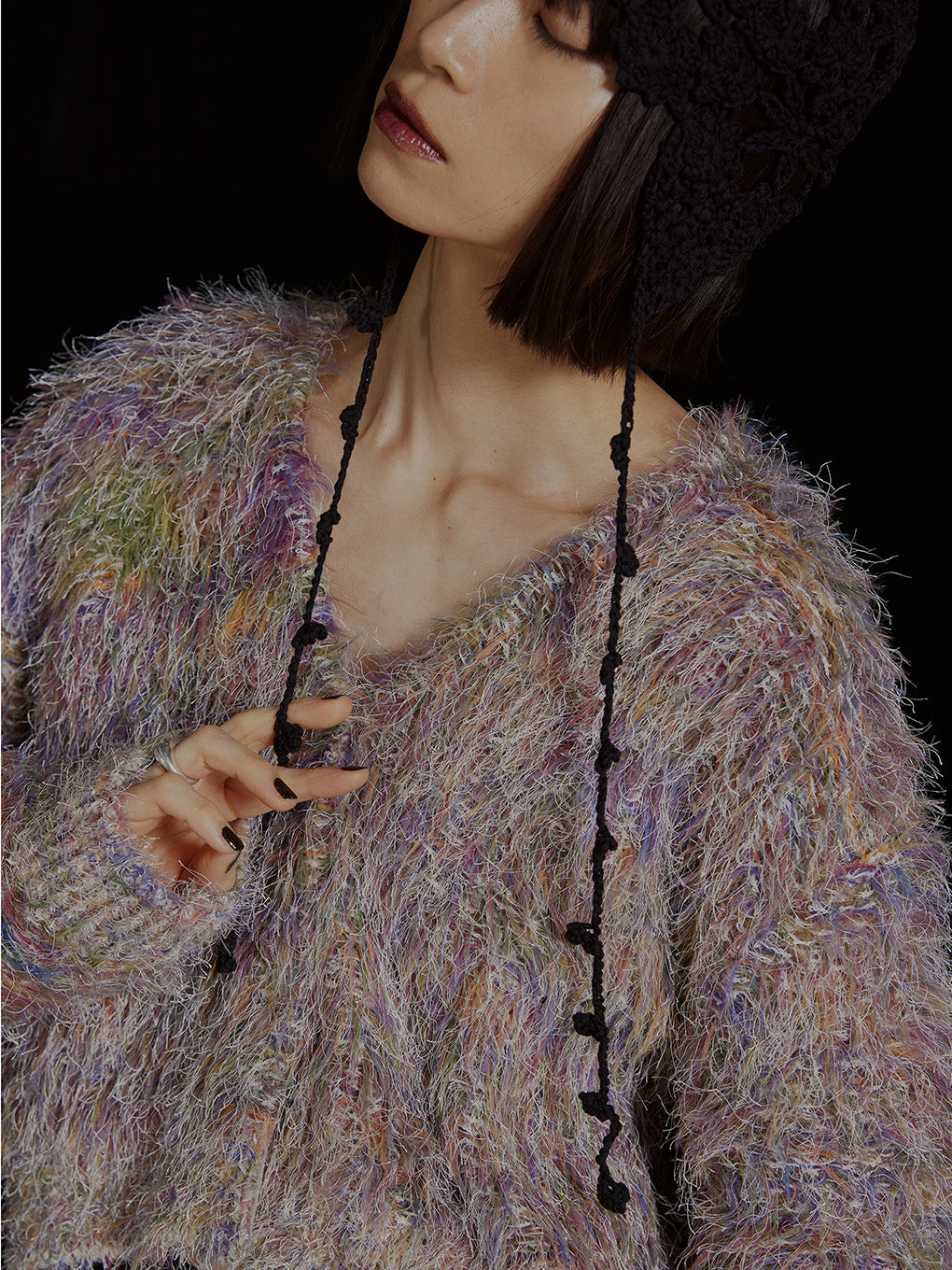 FUNNY COLOR KNIT CARDIGAN TOP 