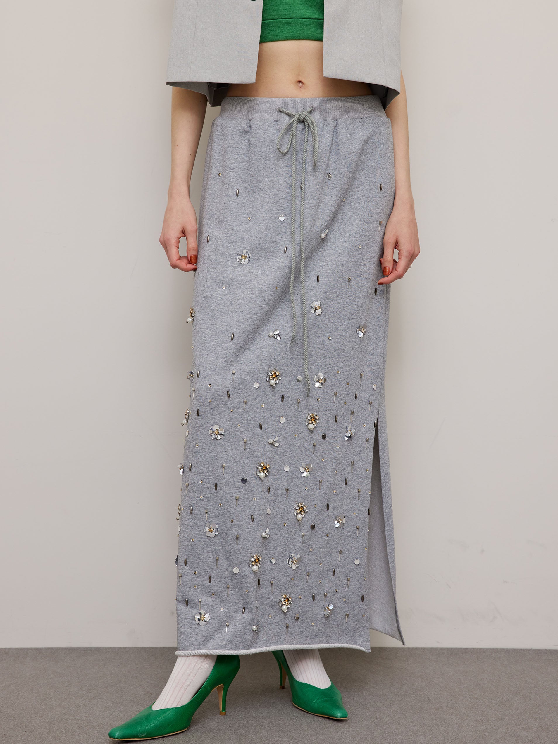 BIJOU MOTIF SWEAT SKIRT