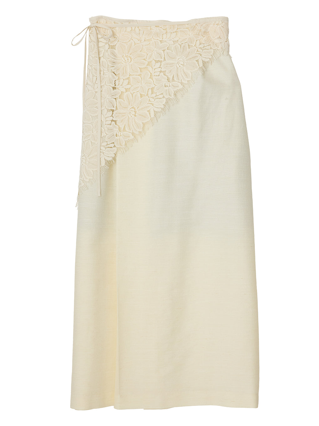 MELANGE STRAIGHT SKIRT WITH LACE SCARF