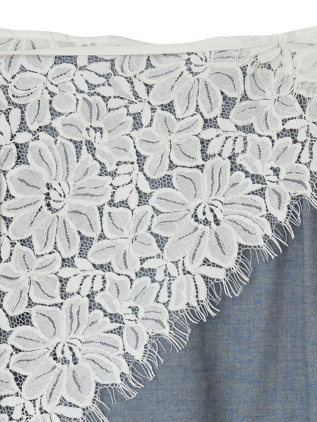 MELANGE STRAIGHT SKIRT WITH LACE SCARF