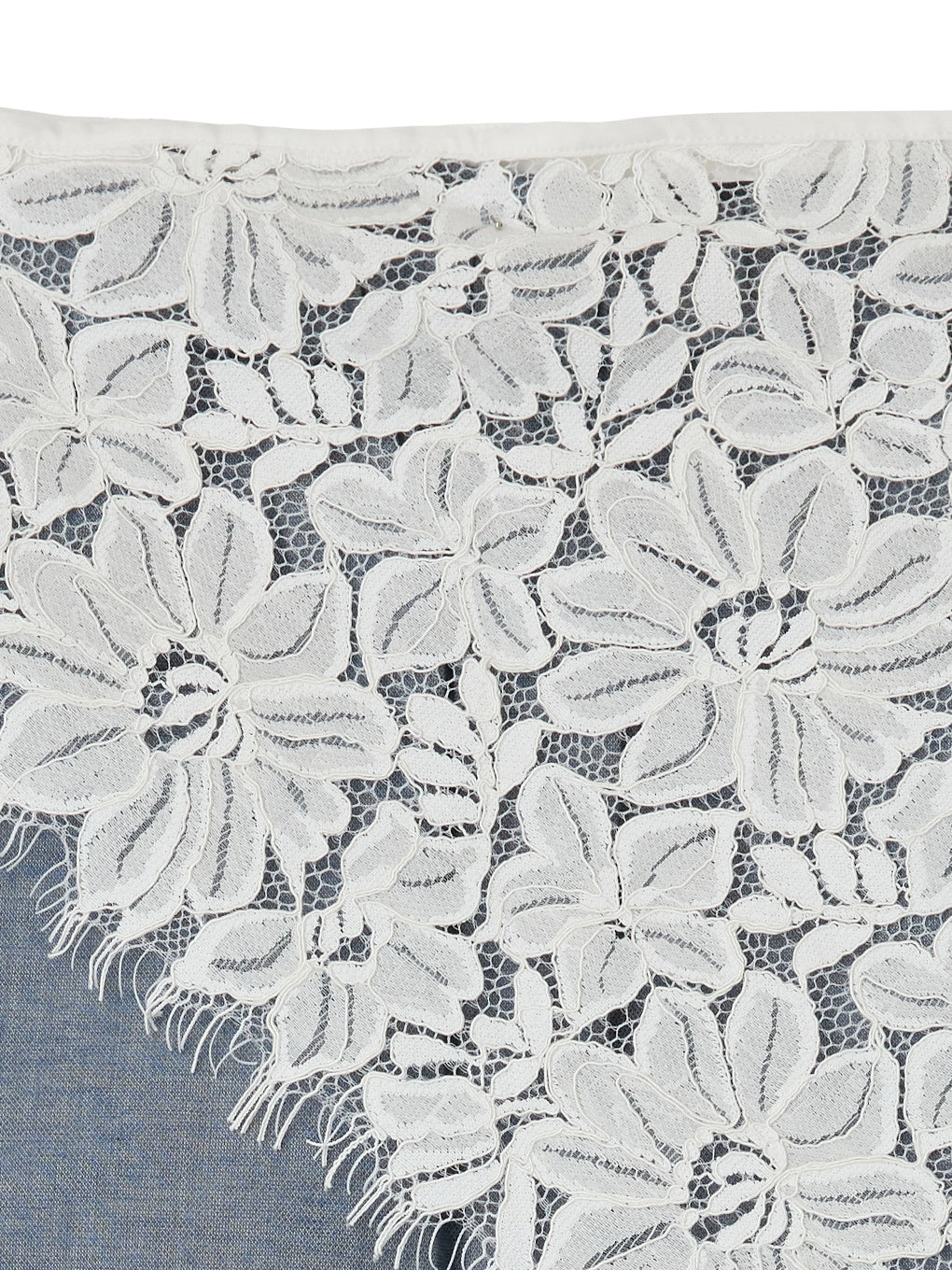 MELANGE STRAIGHT SKIRT WITH LACE SCARF