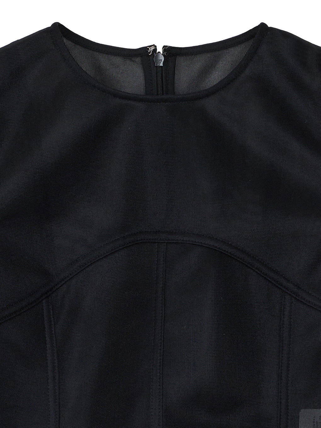 SHEER CARDBOARD PUFF SHOULDER TOP