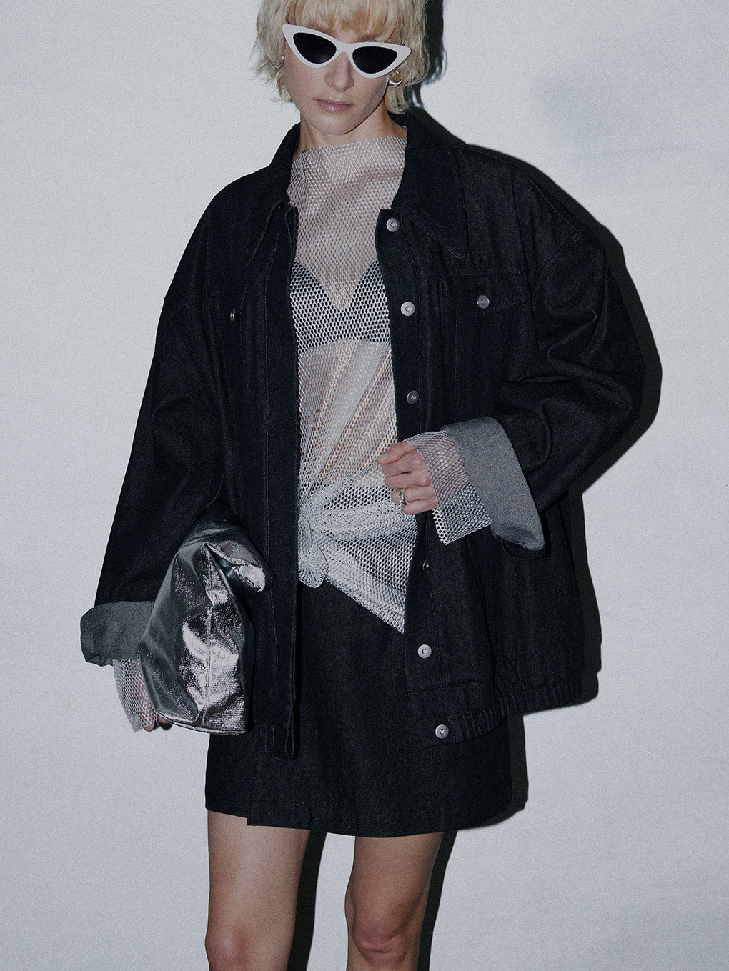 OVER SIZE DENIM JACKET WITH CULOTTE - Gジャン・デニムジャケット 