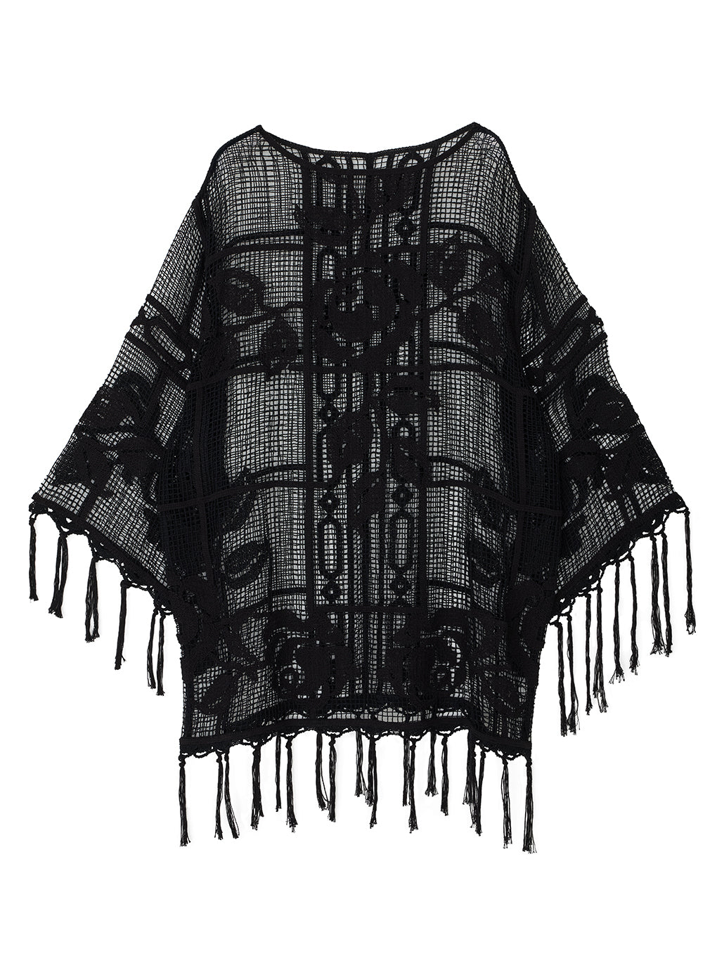 MEDI LOOSE MESH FLOWER KNIT TOPS
