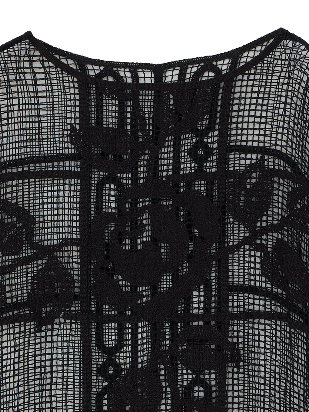 MEDI LOOSE MESH FLOWER KNIT TOPS