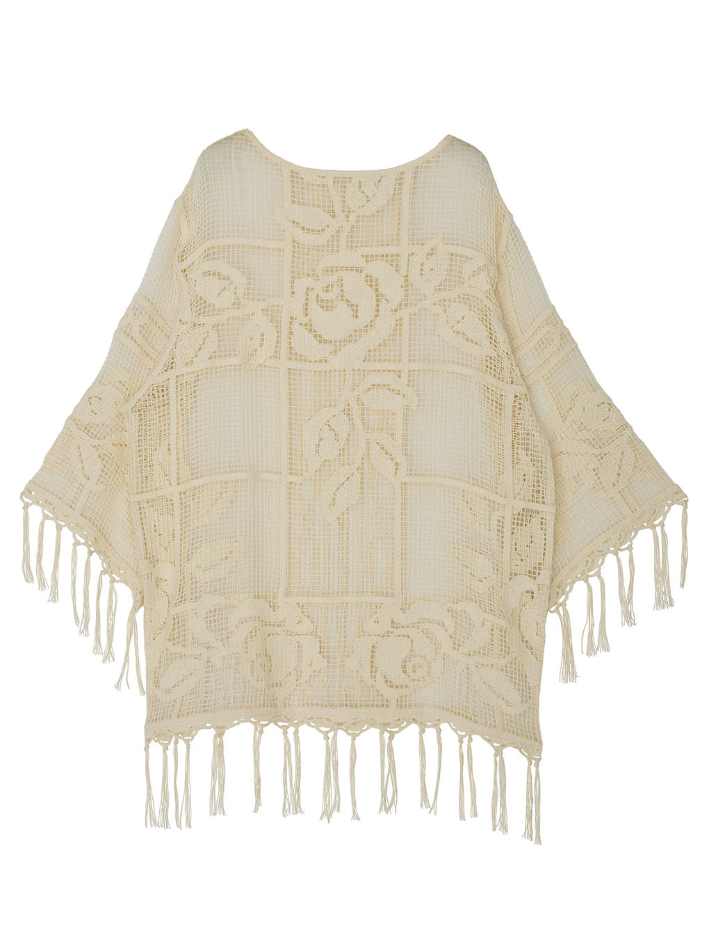 MEDI LOOSE MESH FLOWER KNIT TOPS
