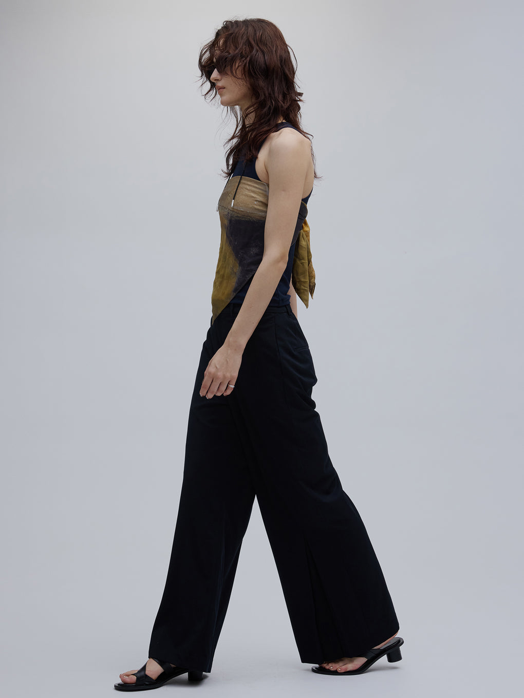 HEM TUCK STRAIGHT WIDE PANTS