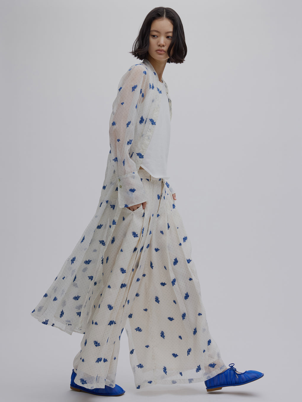 DOT FLOWER VEIL PANTS