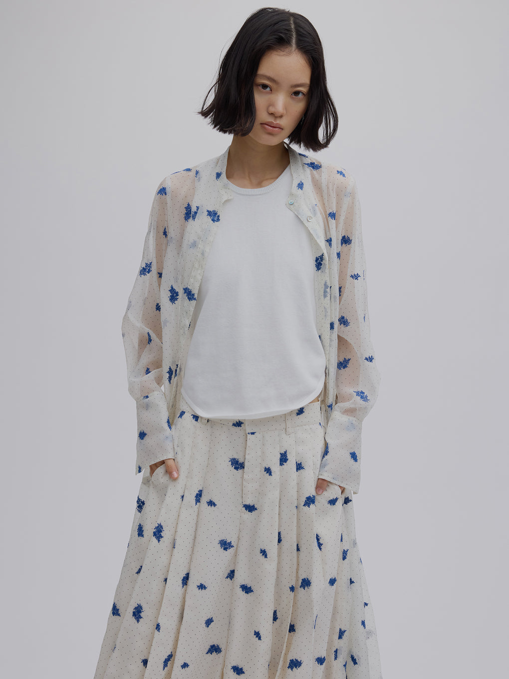 DOT FLOWER VEIL DRESS