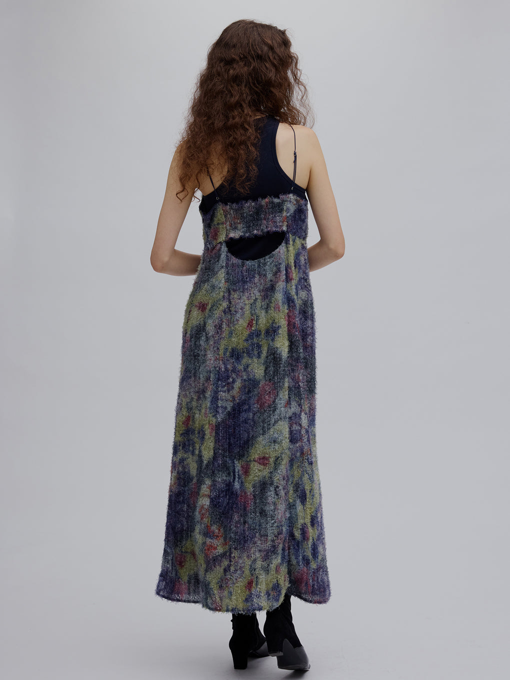 WOVEN PATTERN FLOWER DRESS