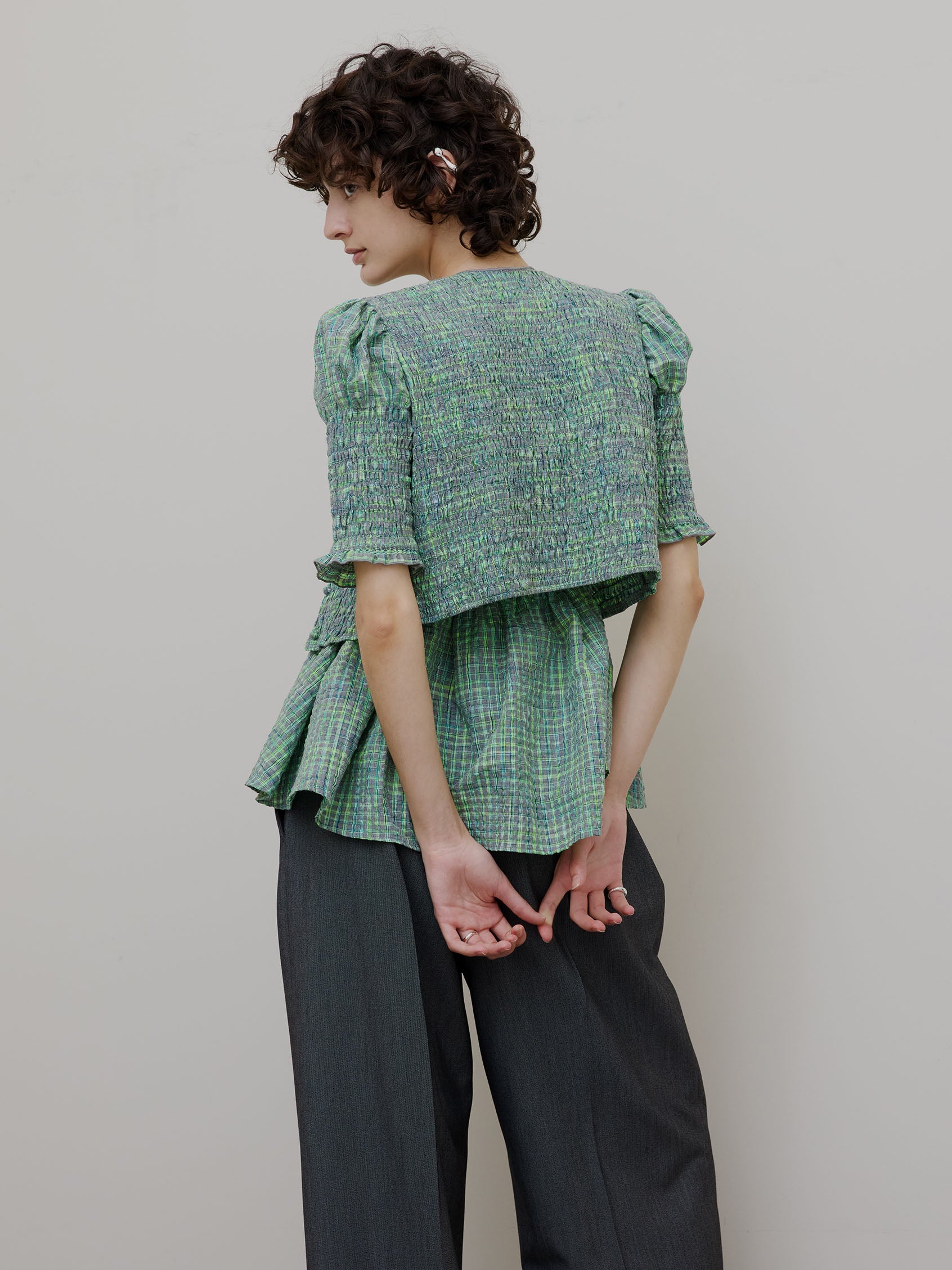 MEDI BUSTIER SET SHIRRING SHORT TOP