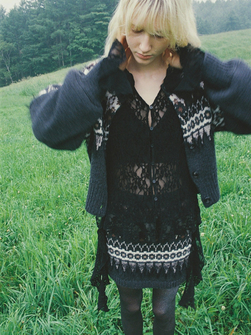 UND 2WAY LADY NORDIC KNIT CARDIGAN