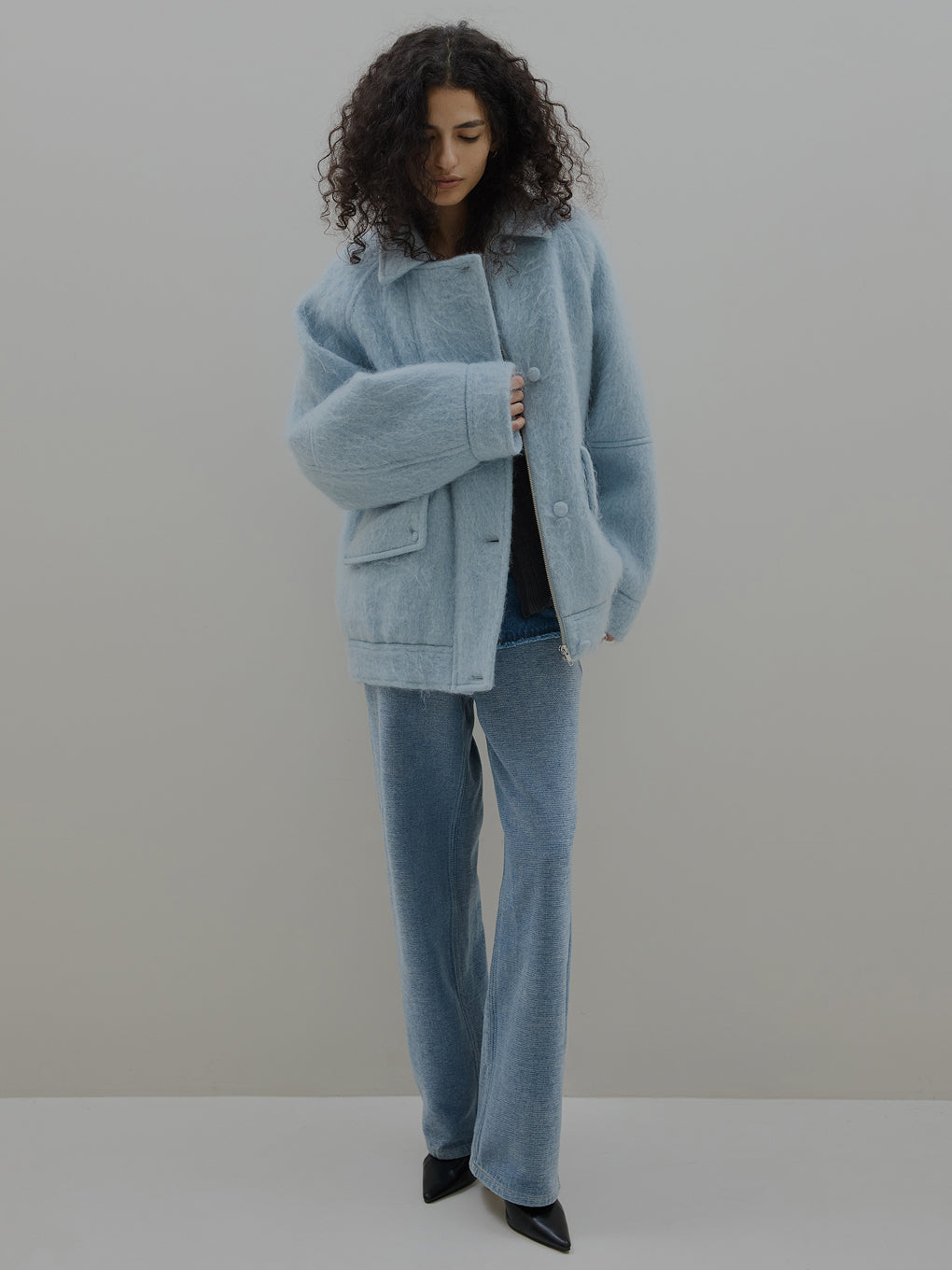 UND MOHAIR SHAGGY FLIGHT JACKET