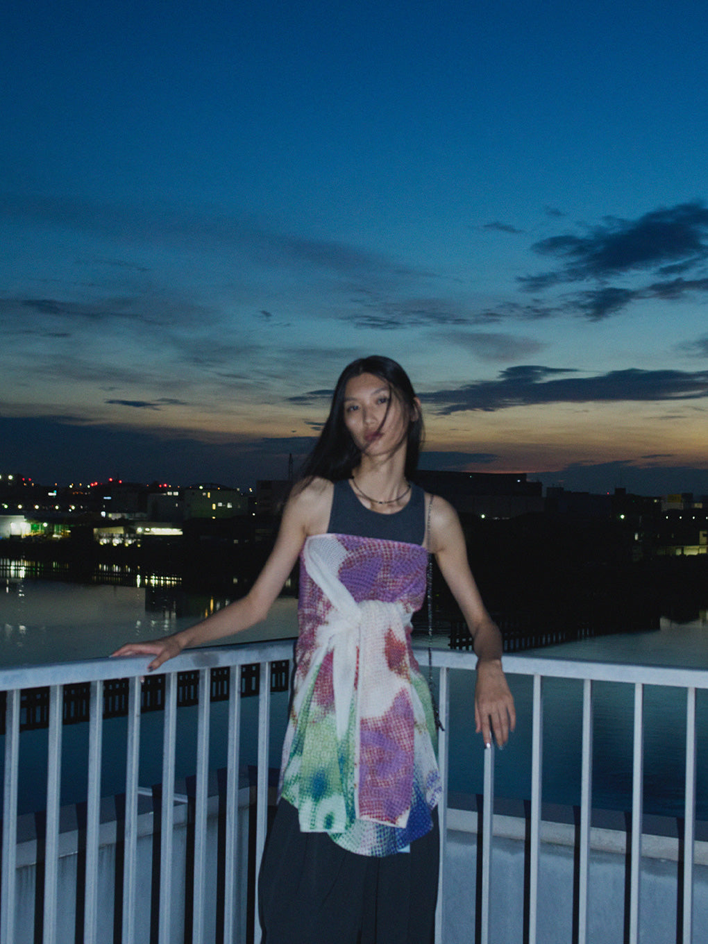 LOW RESOLUTION FLOWER KNIT TOP