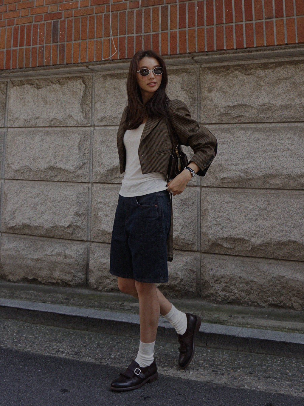 BONBOM×Ameri HOUNDSTOOTH GARTER JACKET