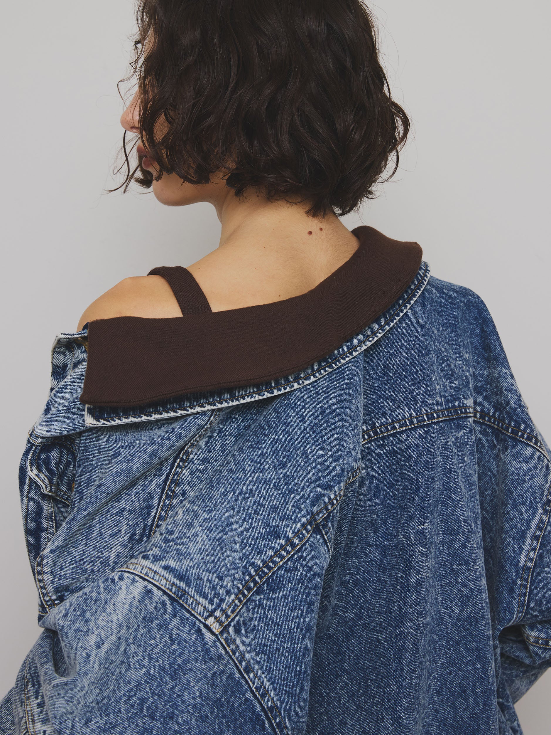 RIB MIX DENIM BLOUSON