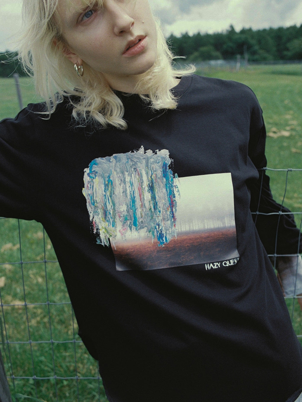 UND OIL PAINTING GATHER TOP