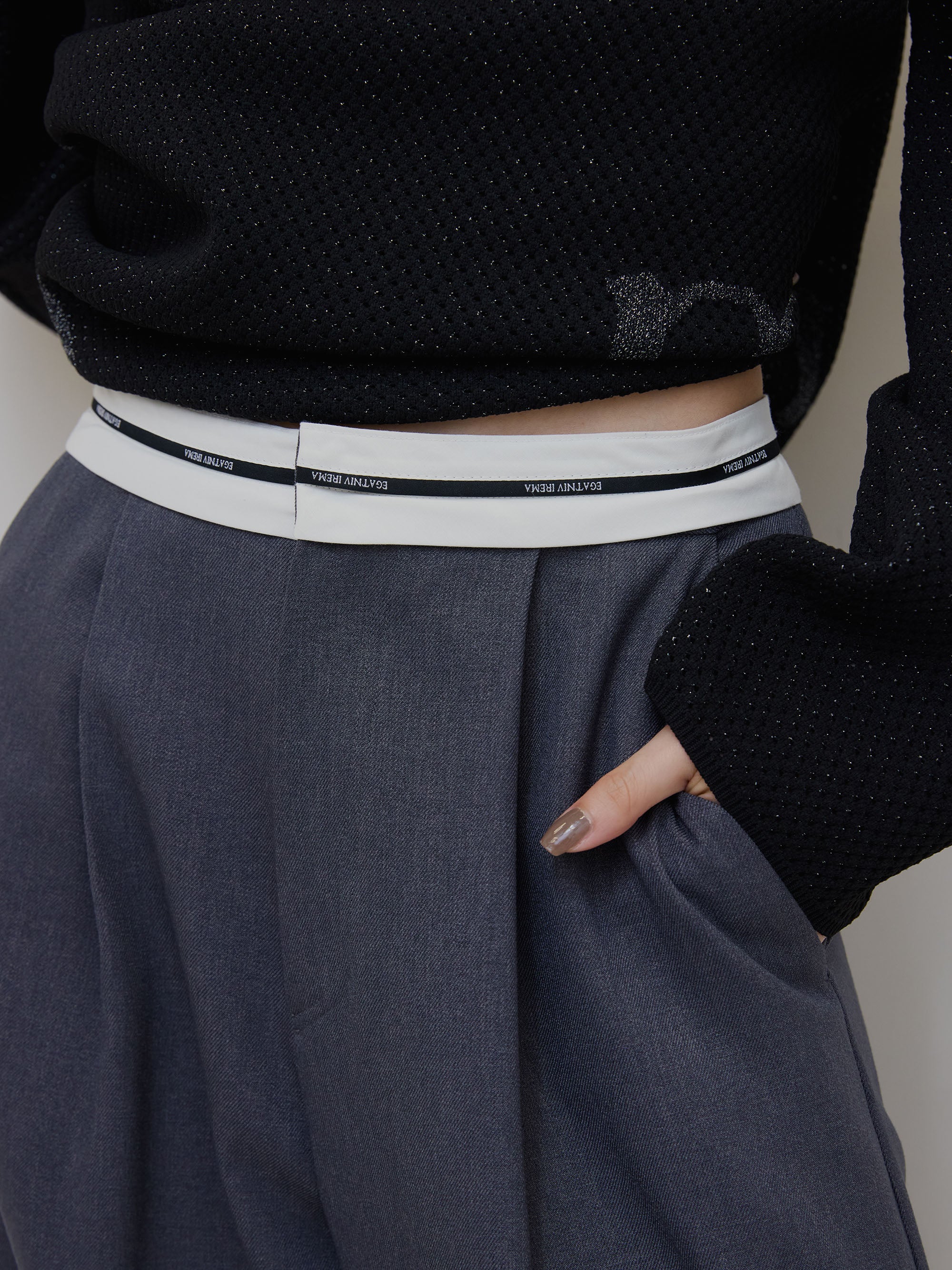 LOGO WAIST MARBELT PANTS