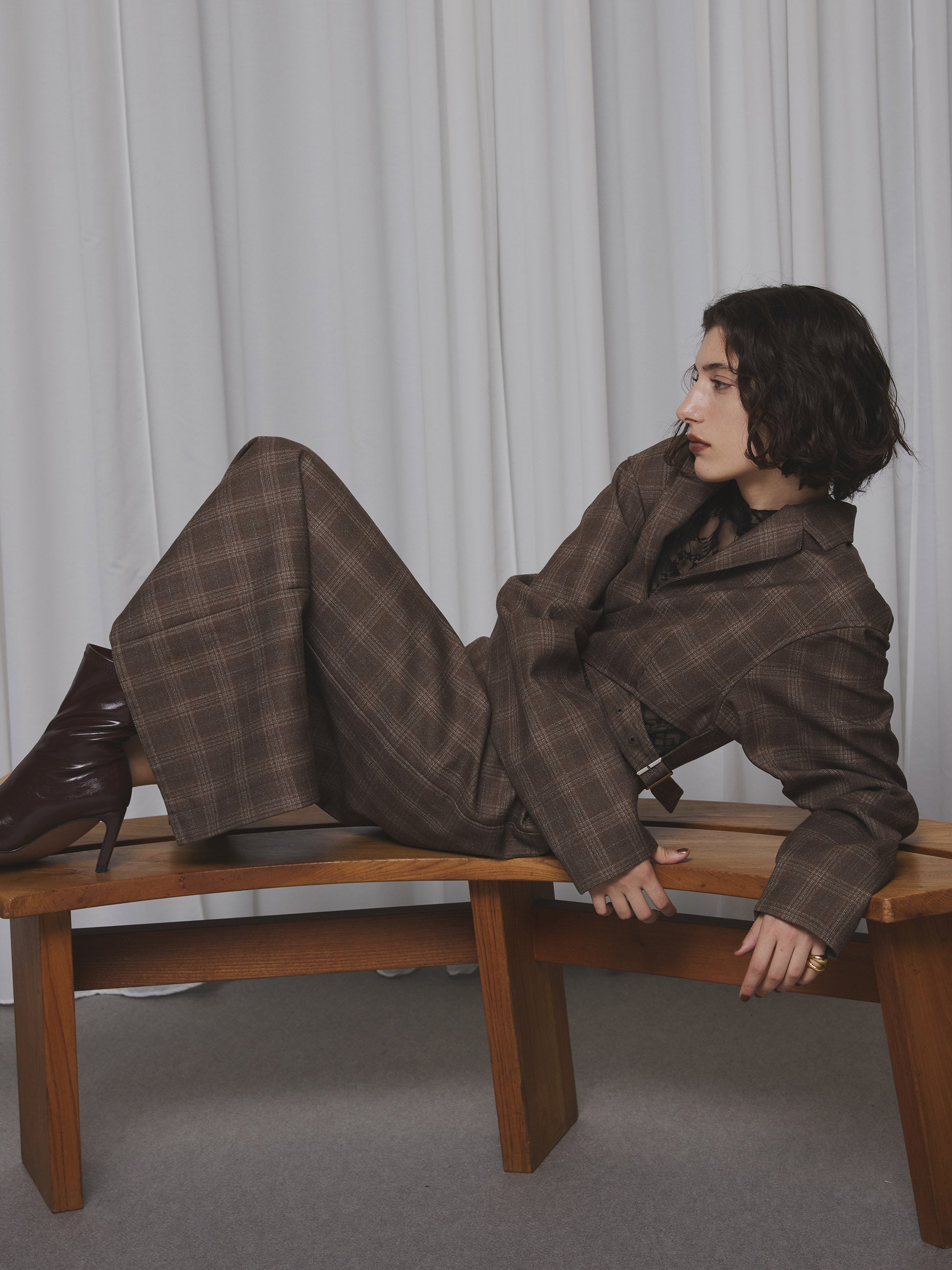 WAIST CROSS CHECK DRESS