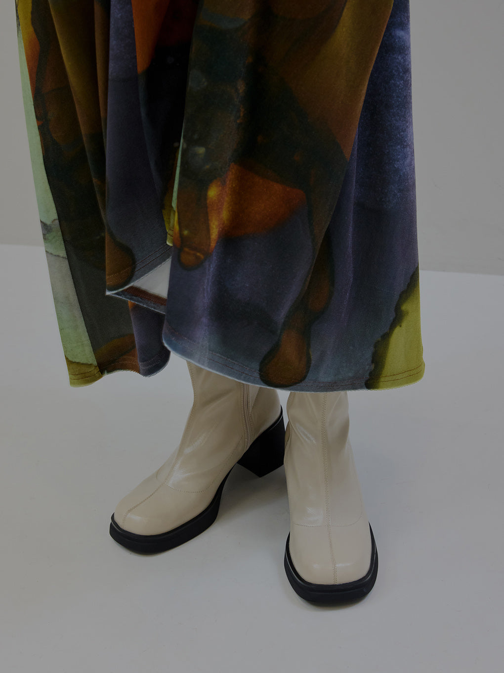 SYNTHETIC LEATHER PLATFORM BOOTS